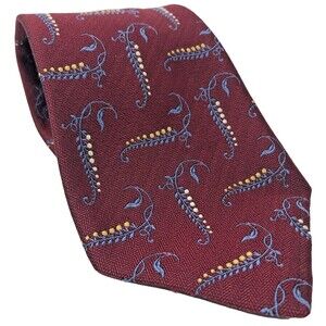 Nordstrom Robert Talbott Jaquard Silk Tie Hand Sewn Leaf Pattern VTG USA